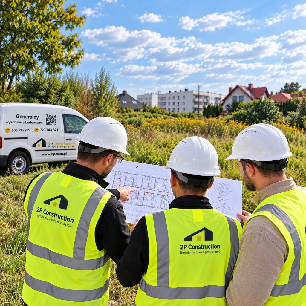 budowa mieszkań Ostróda – zespół 2P Construction na placu budowy Nowe Szafranki